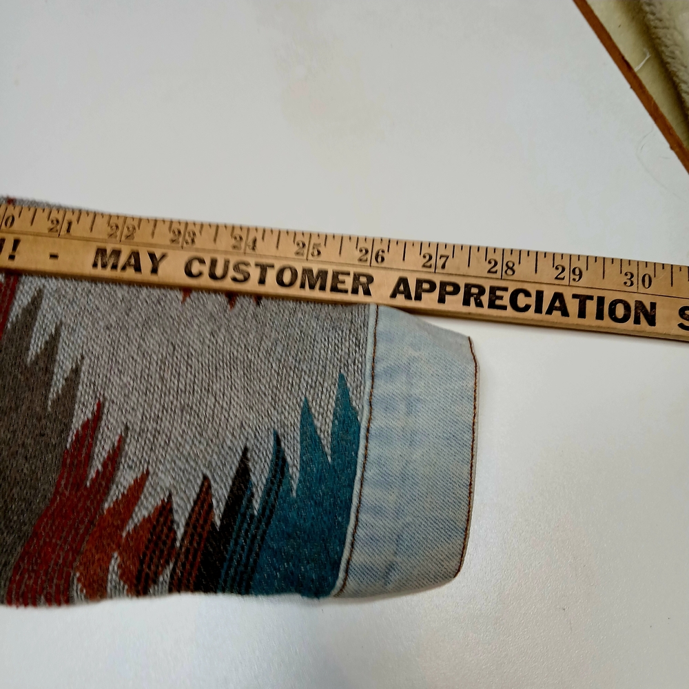 Source Unknown Multicolor Patterned Denim Jacket - image 11